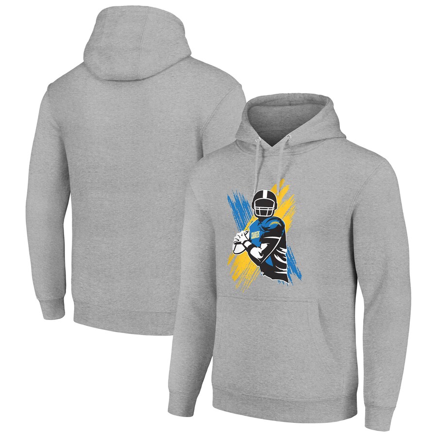 Men los angeles chargers grey 2024 NFL hoodie->los angeles chargers->NFL Jersey